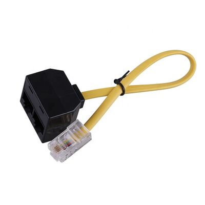 RJ45 Gold 1U Male to Female CAT5E/CAT6 Adapter Splitter Extension Cable with PVC Jacket