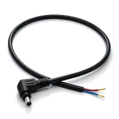 Right Angle DC5.5x2.1mm Copper Conductor PVC Insulation/Jacket Power Cable for CCTV Camera