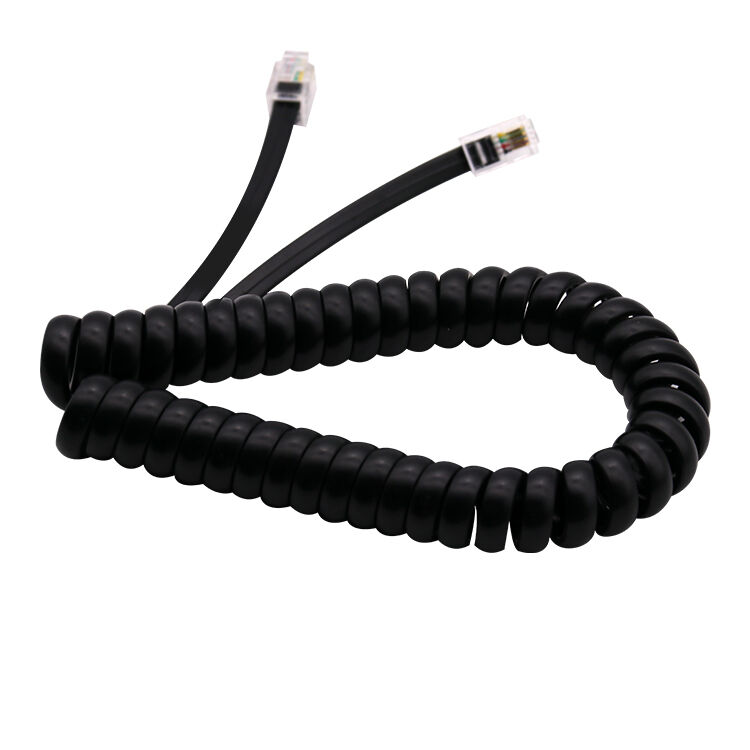 4P4C Telephone Cable Coiled Handset for Landline Phone Communication ...