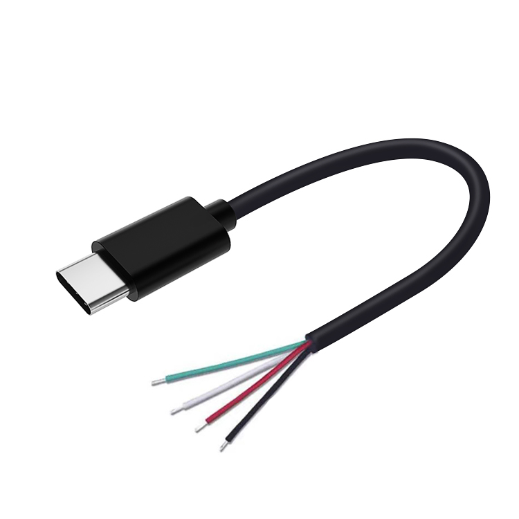 Open Usb Connector Custom USB Type C Male to Open End Pig Tail USB a Male to NC End 28AWG ...